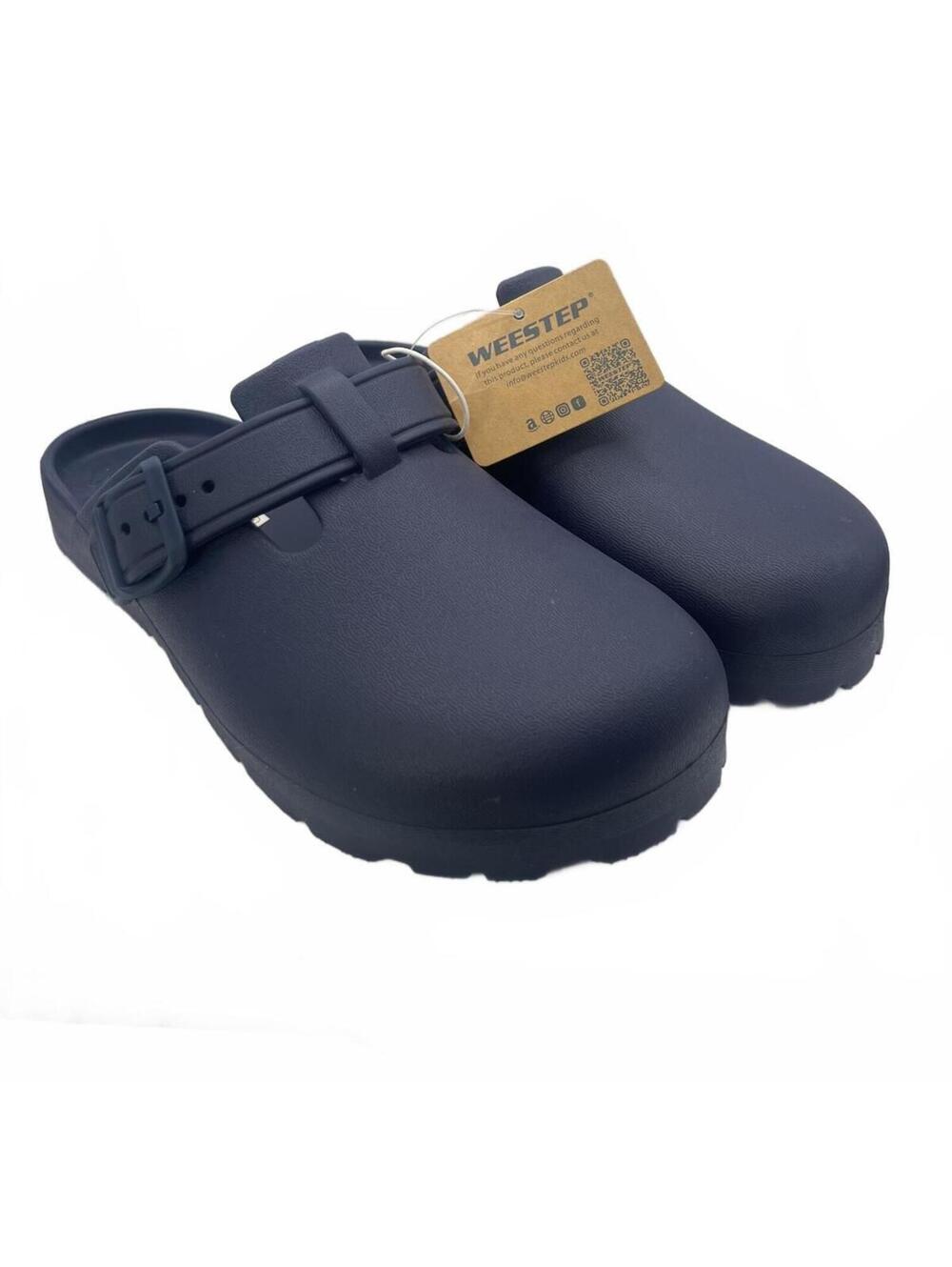 Slip-On Clogs Size 5/6 Weestep Navy Blue with Adjustable Strap Slides NWT